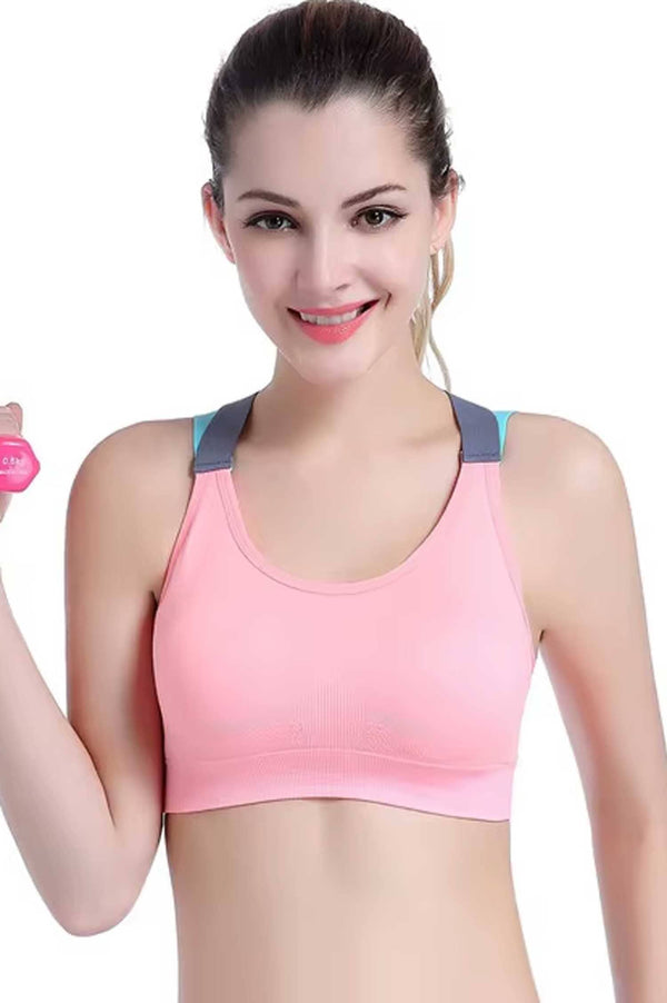 Elo Women's Criss-Cross Sports Padded Bra Turquoise