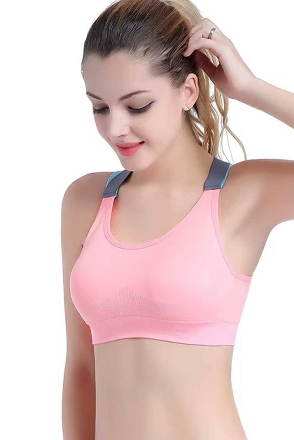 Elo Women's Criss-Cross Sports Padded Bra Turquoise