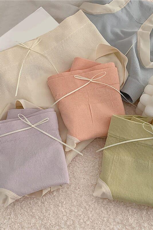 Elo Women's Elastic Waist Double Tone Spandex Underwear Hipster Panty Lime Yellow