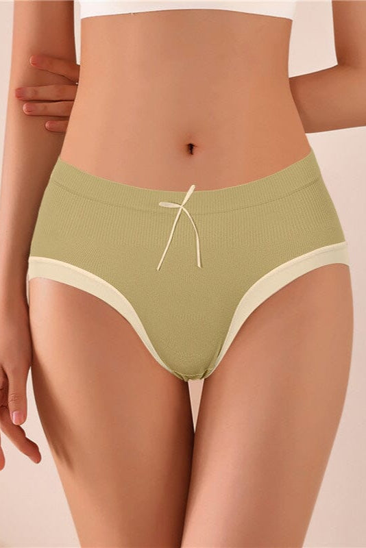 elo Women's Elastic Waist Double Tone Spandex Underwear Hipster Panty Lime Yellow