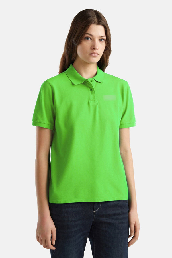 elo Women's Embroidered Design Short Sleeve Polo Shirt Green