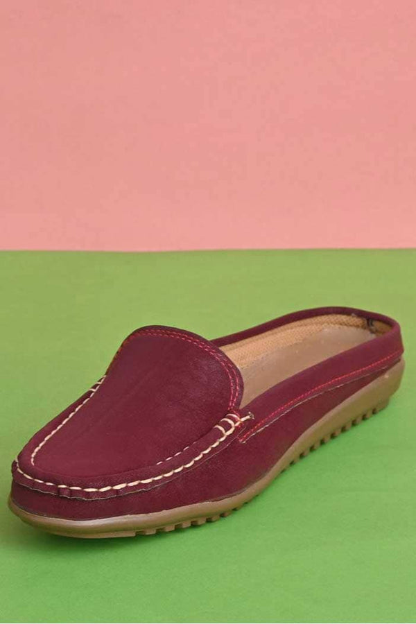 Elo Women's Essen Style Open Back Moccasin Shoes Black