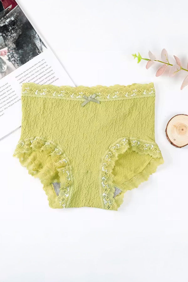 elo Women's Floral Lace High-Waist Panty Light Olive