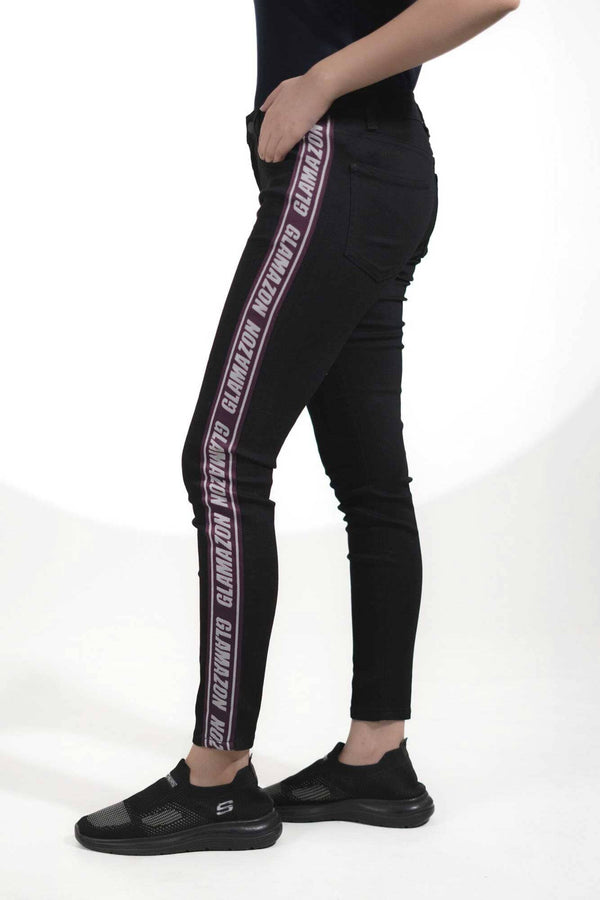 Elo Women's Glamazon Side Panel Skinny Fit Denim Black