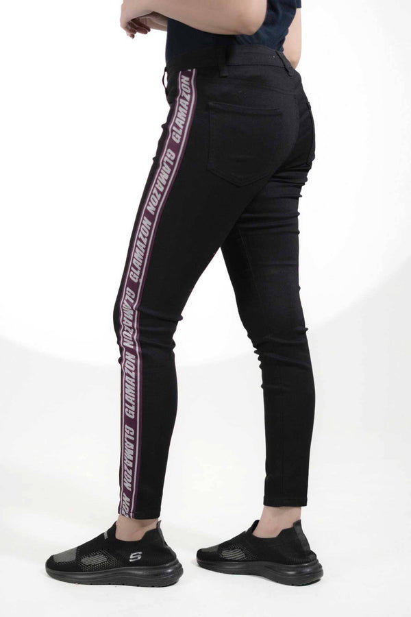 Elo Women's Glamazon Side Panel Skinny Fit Denim Black