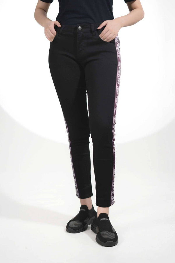 elo Women's Glamazon Side Panel Skinny Fit Denim Black