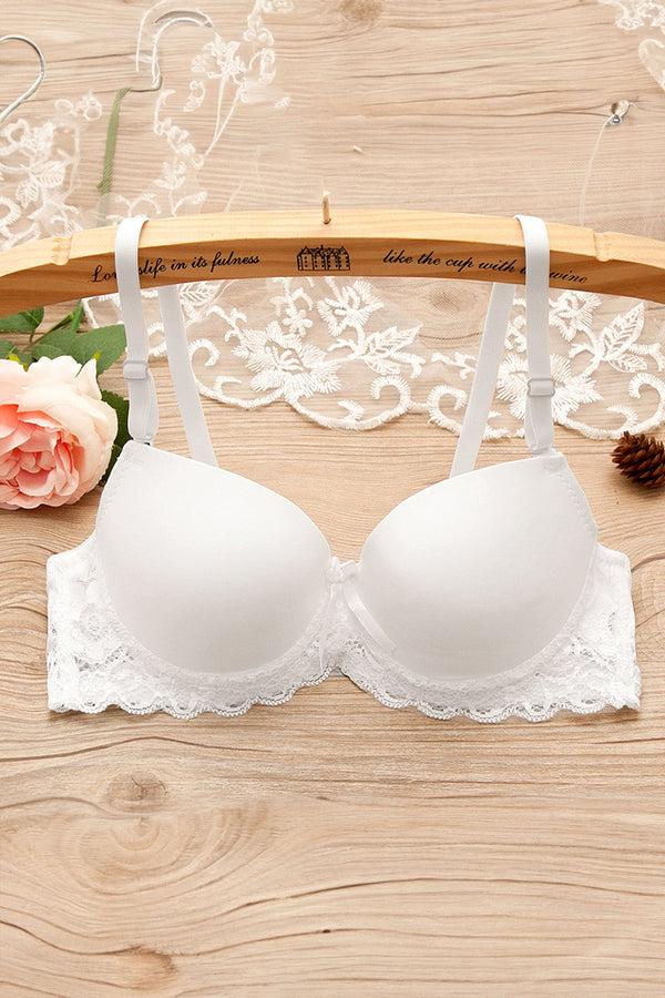 Elo Women's Glossy Lace Design Push-Up Padded Bra Red