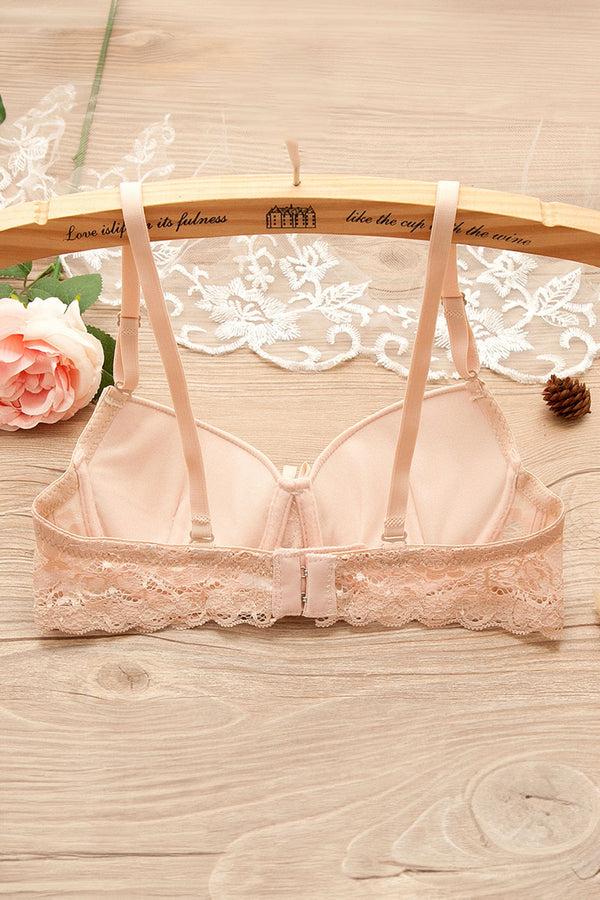 Elo Women's Glossy Lace Design Push-Up Padded Bra Red