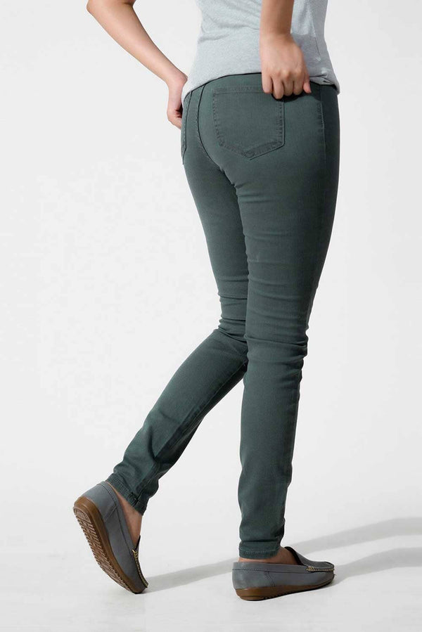 Elo Women's Hamar Elasticated Waist Style Straight Fit Denim Olive