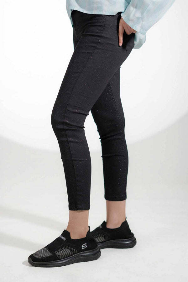 Elo Women's Sparkling Style Skinny Fit Stretch Denim Black
