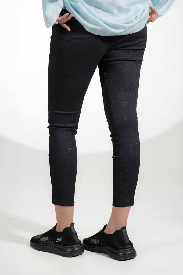 Elo Women's Sparkling Style Skinny Fit Stretch Denim Black