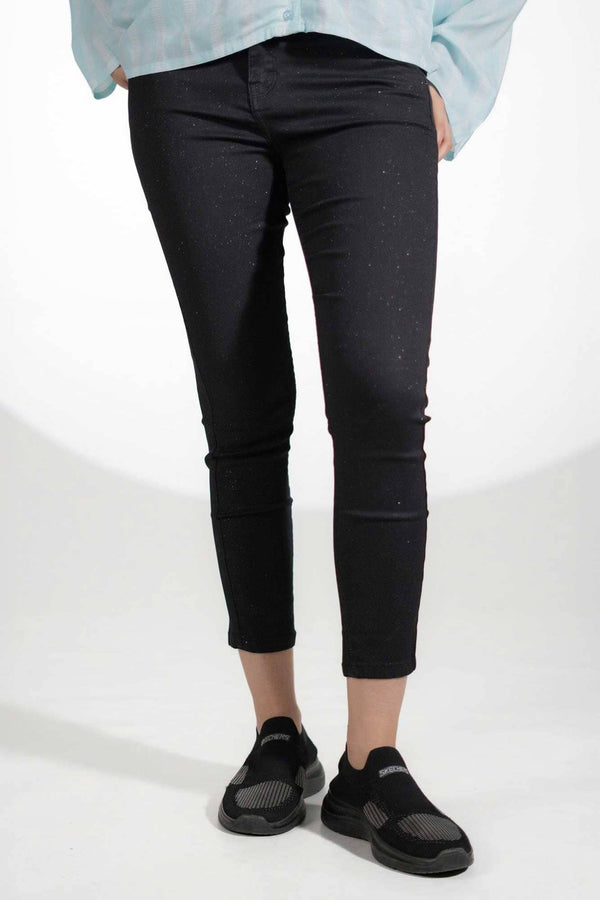elo Women's Sparkling Style Skinny Fit Stretch Denim Black
