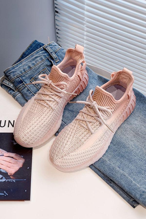 Elo Women's Ultra-Light Breathable Knit Sneakers Pink