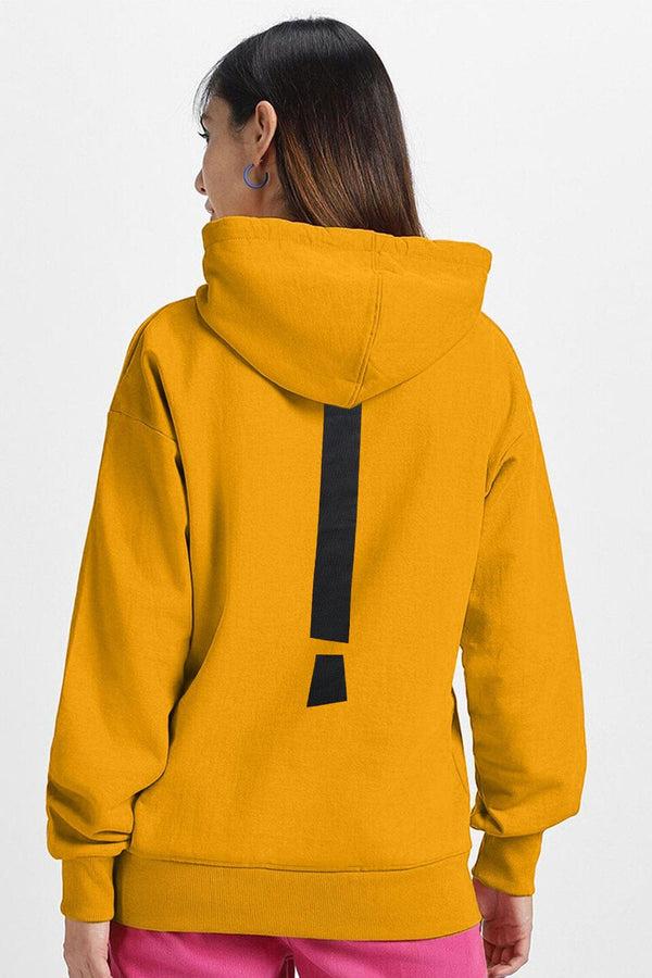 Elo Women's Yeah Printed Fleece Pullover Hoodie Mustard