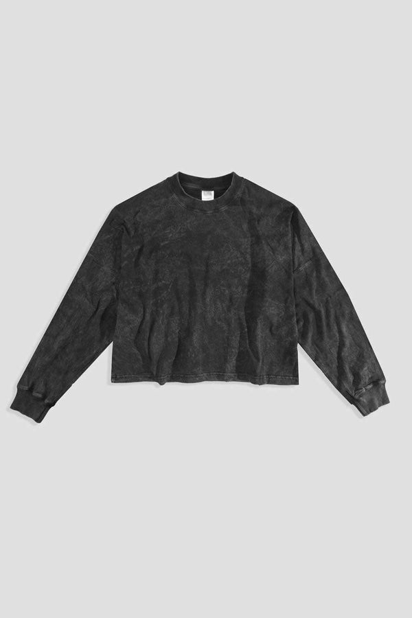 Elo Women's Zimmar Tie And Dye Oversized Crop Top Shirt Black