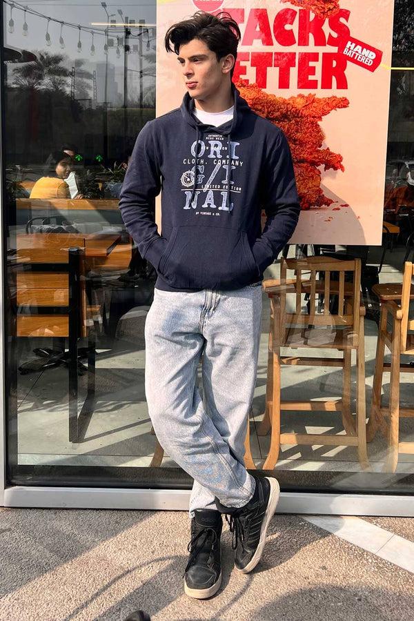 Elo X-M Men's Original Printed Pullover Hoodie Navy