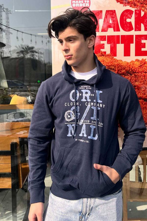 elo X-M Men's Original Printed Pullover Hoodie Navy