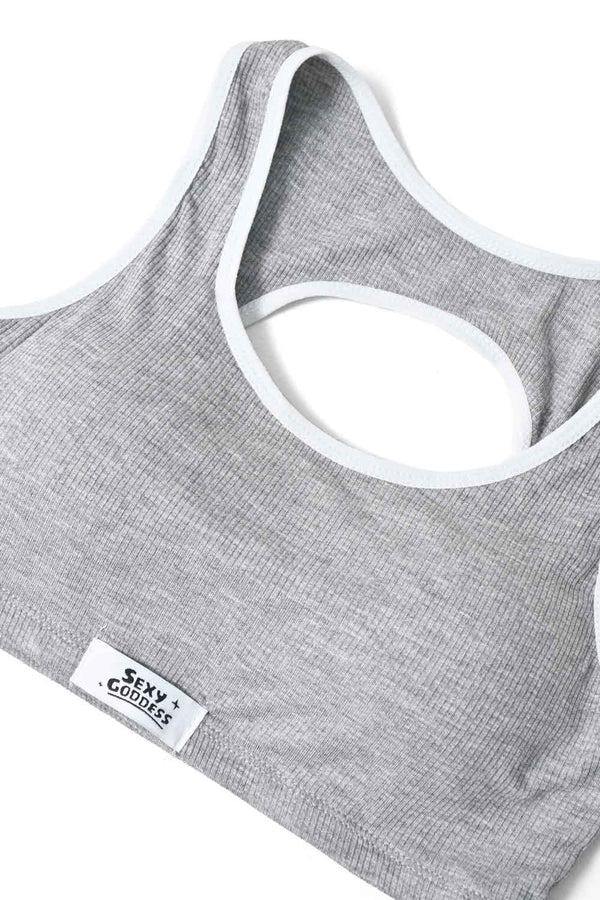 Elo Yeyuan Women's Contrast Padded Sports Bra & Panty Set Black