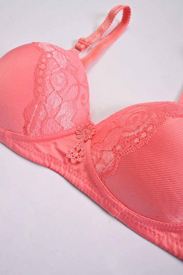 Elo Yidieman Women's Floral Lace Design Stretched Push Up Padded Bra Skin