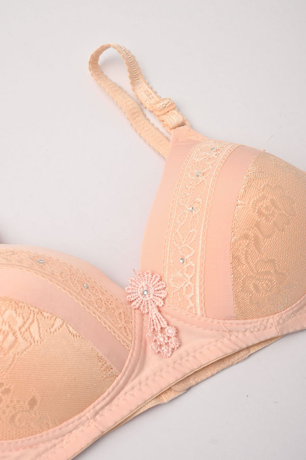 Elo Yieshan Women's Classic Foam Padded Bra Powder Pink