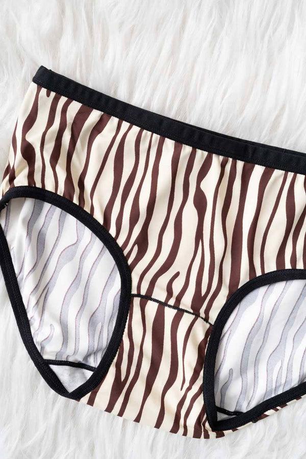Elo Yifangdie Women's Striped Leak Protection Panties Cream