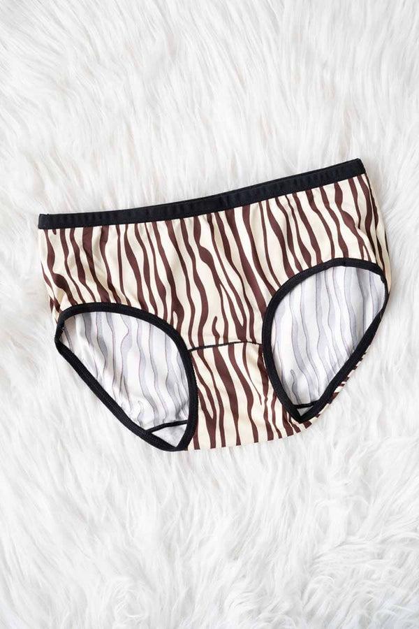 elo Yifangdie Women's Striped Leak Protection Panties Cream