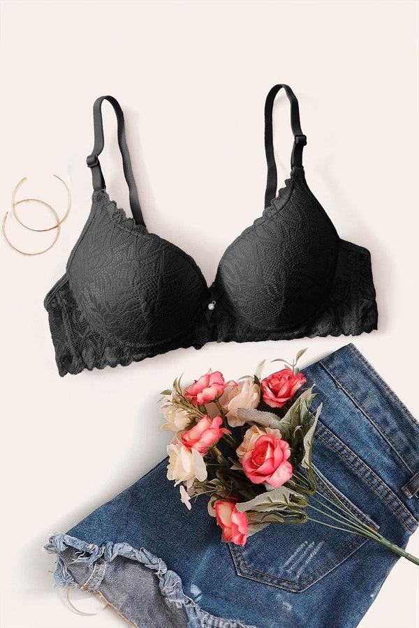 elo Yixianghfen Women's Wired Foam Padded Bra Black