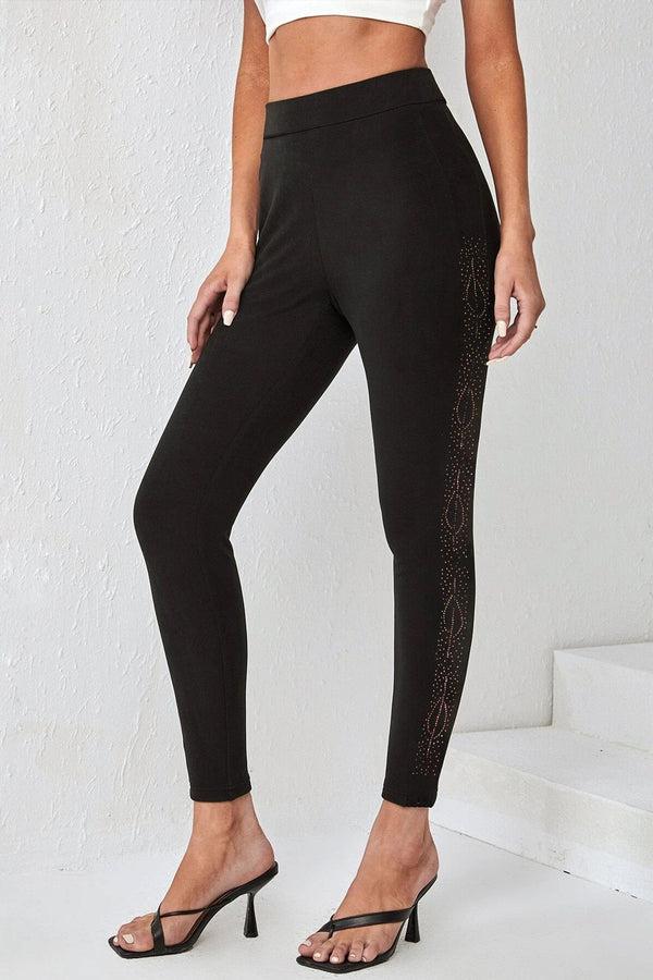 Elo Yizhiuyun Women's Stretched Fancy Legging Tights Black