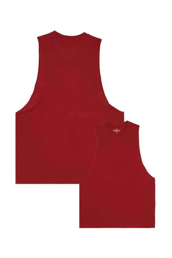 Elo YLA Men's Wide Shoulder Cut Classic Tank Top Brown