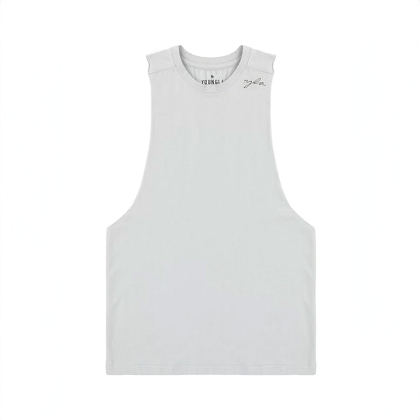 elo YLA Men's Wide Shoulder Cut Signature Tank Top Sky