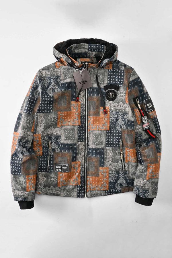 Elo YSSK Homme Men's Avirbxer Long Sleeve Hooded Zipper Jacket Navy & Mustard