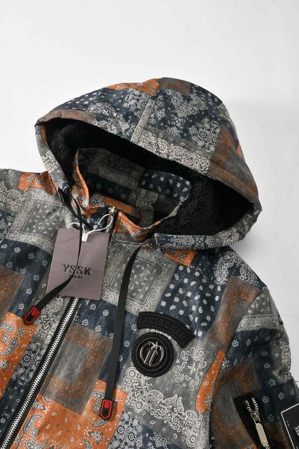 Elo YSSK Homme Men's Avirbxer Long Sleeve Hooded Zipper Jacket Navy & Mustard