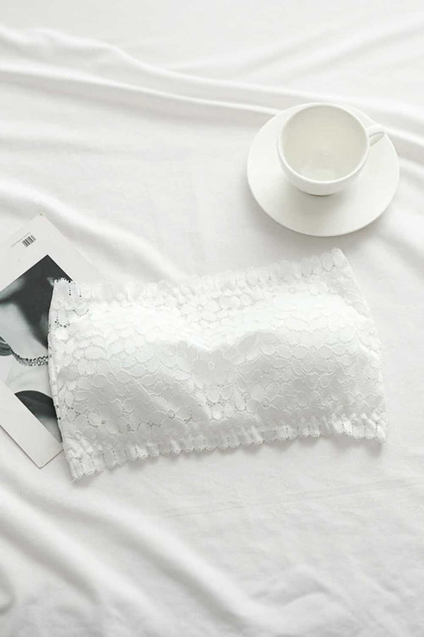 elo Yufangshi Women's Strapless Bandeau Padded Bra White