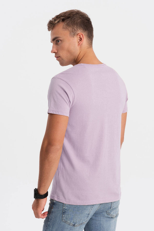 Elo Yurek Men's Akele Akele Printed Crew Neck Tee Shirt Lilac