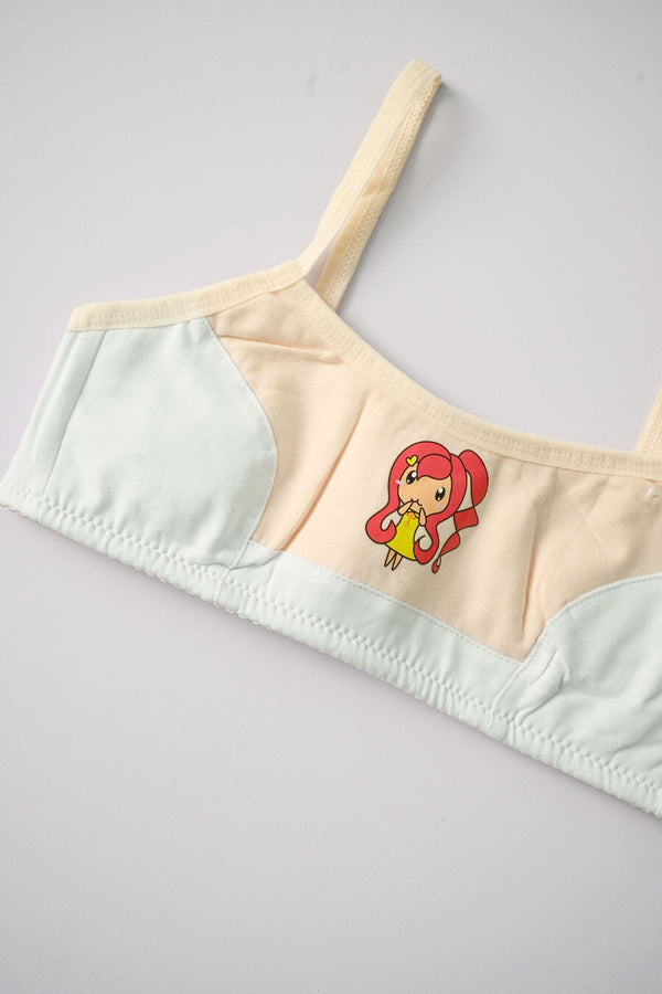 Elo YZN Girl's/Women's Printed Bidi Bra White & Light Yellow