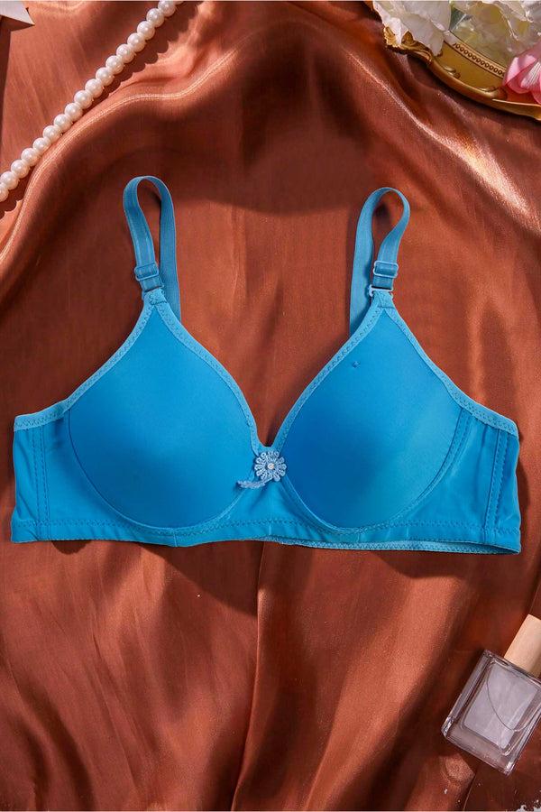 Elo Zicawei Women's Solid Design Push Up Padded Bra Purple