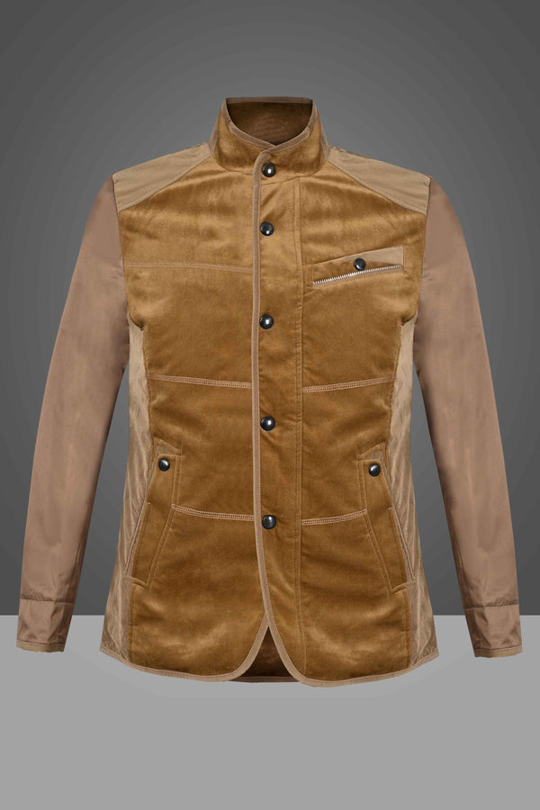 Elo Zonejoy Men's Premium Long Sleeve Zipper Jacket Camel