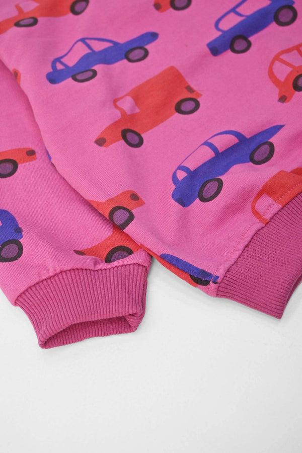 Elo ZR Kid's Cars Printed Fleece Sweat Shirt Magenta