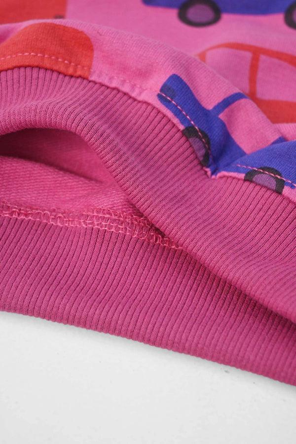 Elo ZR Kid's Cars Printed Fleece Sweat Shirt Magenta