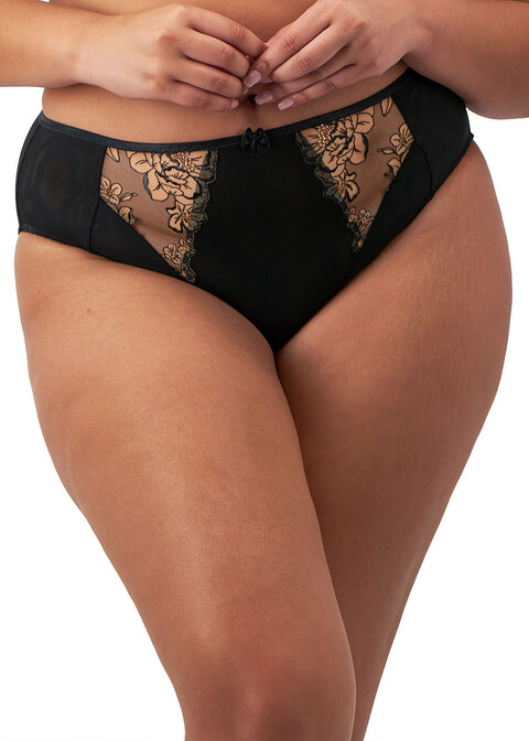 elomi High Leg Brief Black / Almond