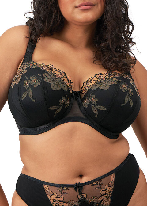 elomi Padded Half Cup Bra Black / Almond