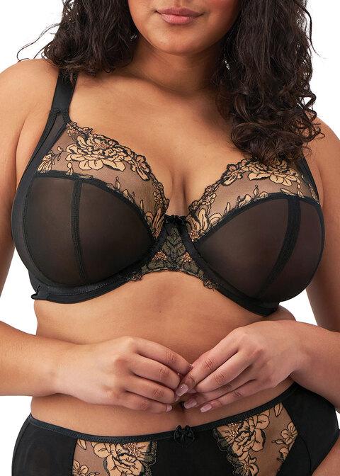 elomi Plunge Bra Black / Almond