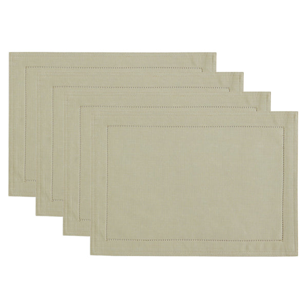 Elrene Alison Eyelet Punched Border Fabric Placemat Set Of 4