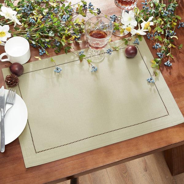Elrene Alison Eyelet Punched Border Fabric Placemat Set Of 4