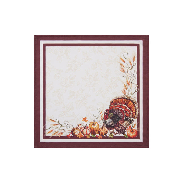 Elrene Autumn Heritage Turkey Engineered Napkins Set Of 4