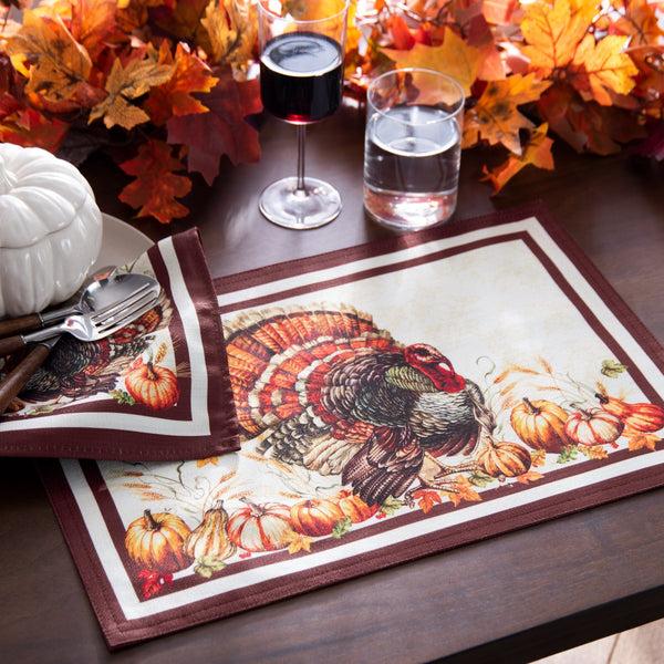 Elrene Autumn Heritage Turkey Engineered Placemats Set Of 4