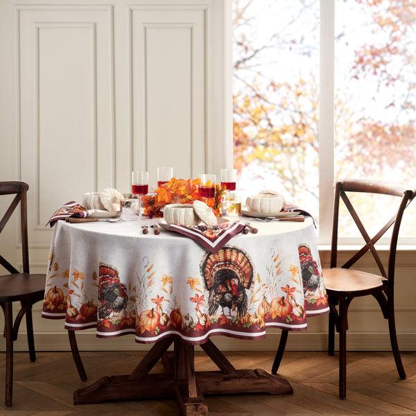 Elrene Autumn Heritage Turkey Engineered Tablecloth