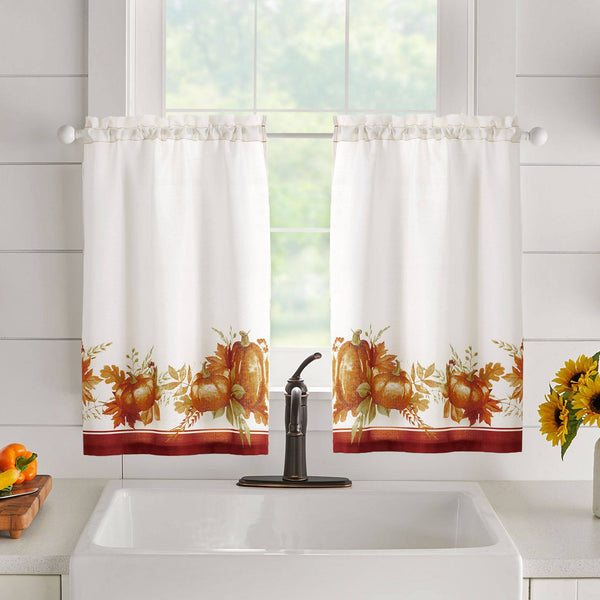 Elrene Autumn Pumpkin Grove Fall Tier Set And Valance