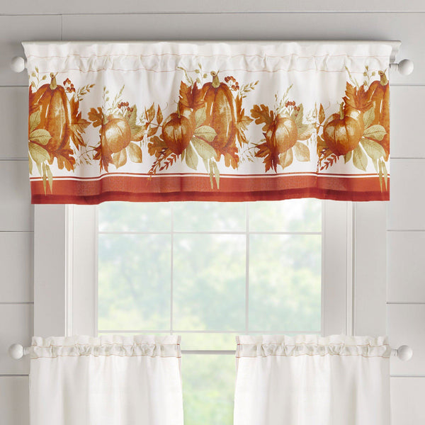 Elrene Autumn Pumpkin Grove Fall Tier Set And Valance