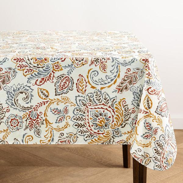 elrene Ava Floral Jacobean Printed Vinyl Indoor/Outdoor Tablecloth